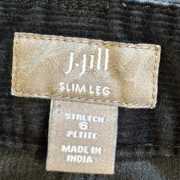J. Jill Black Corduroy Cords Pants 6 Petite VGUC Slim Leg - Picture 2 of 8